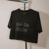 Happy Crop Tee Black