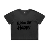 Happy Crop Tee Black